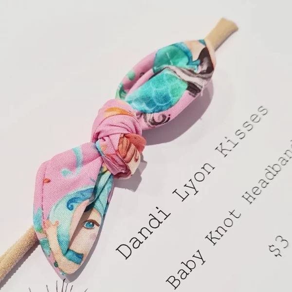 Pink Mermaids Baby Knot Headband